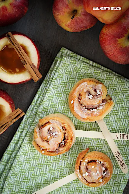 Apfel Zimt Schnecken Zimtschnecken am Stiel #zimtschnecken #äpfel #herbstrezepte