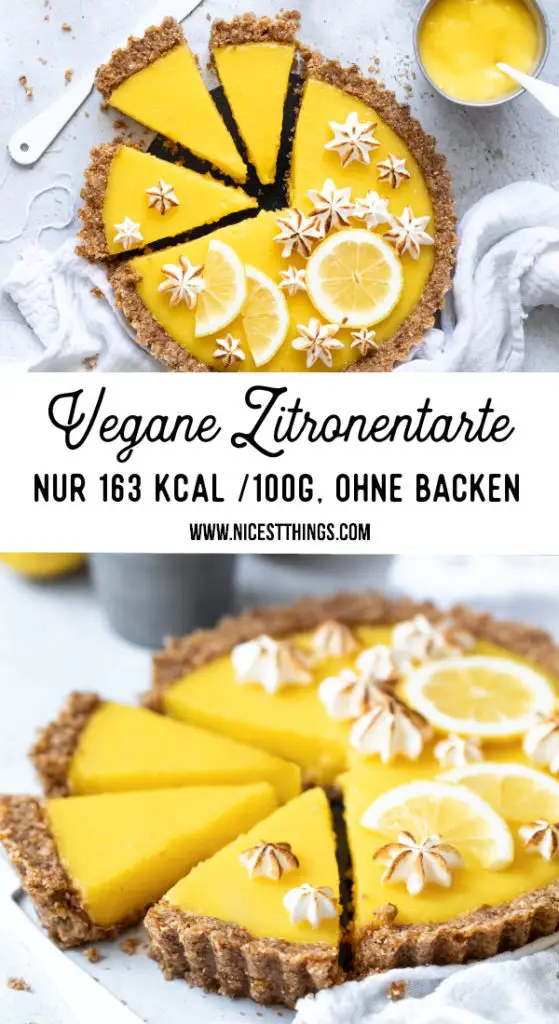 Zitronentarte vegan Zitronen Tarte Rezept kalorienarm Diät abnehmen Clean Eating #zitronentarte #vegan #zitronen #tarte #gesundbacken #veganbacken #gesund #cleaneating #abnehmen #lemontart #kalorienarm